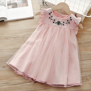 Fabricant chinois de robes pour bébés, nouveau style brodé, robe courte en velours côtelé à fleurs pour l'été, ODM pour les produits les plus vendus - Product Image 2