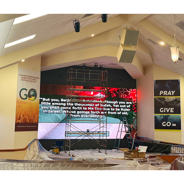Lecede Indoor Wall Mounted Fixed Hd Digital Video Wall Stage Background Led Display Screen System for Church Hotel Conference