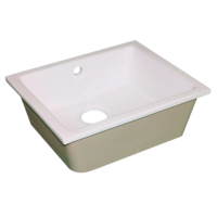 Lavabo carré moderne en céramique à encastrer, profond, pour salle de bain, cuisine, ferme, avec drain pour balcon