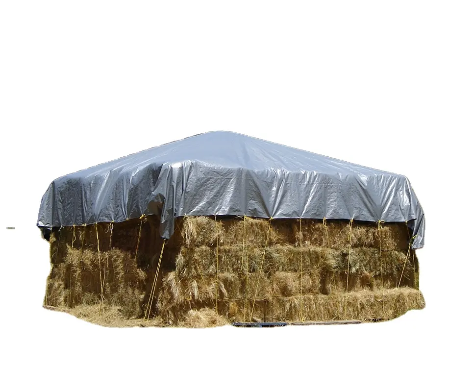 Nhà Máy Bán Buôn Tùy Chỉnh Giá Rẻ 28ftx48ft Nhiệm Vụ Nặng Nề Hay Lưu Trữ Tarps Cho Bán Và Hay Bale Bìa Nhà Sản Xuất