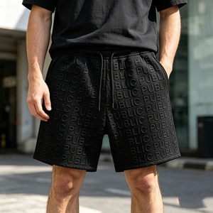 ODM Manufacturer Custom Brand Apparel Factory 3D Embossed Streetwear Men <b>Shorts</b> Custom Label Regular Fit Casual Five-Inch <b>Shorts</b> - Product Image 3