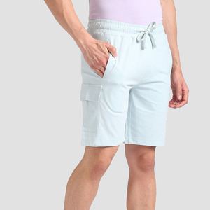 Shorts décontractés pour homme, coupe ample, été, couleur unie, taille ajustable avec cordon de serrage, mélange de coton, séchage rapide, respirant, écologique - Product Image 6