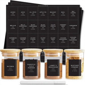 230 etichette per spezie in vinile nero |   <span class=keywords><strong>Adesivi</strong></span> Pre-Stampati Impermeabili e Resistenti all'Olio |   Resistente e senza BPA |   Facile da Pulire Senza Residui |   Donna - Product Image 1