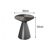 Table de bistrot ronde moderne de luxe 50x75cm avec piétement en acier noir pour hôtel, café en plein air, restaurant et balcon