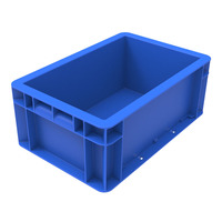 Caisse en PP à injection avec logo couleur personnalisé, empilable, pour l'industrie automobile, conteneur logistique en plastique UE avec couvercle, pour l'organisation de bureau