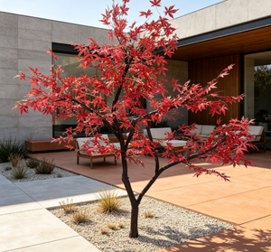 Plantes artificielles japonaises, arbres artificiels d'<span class=keywords><strong>automne</strong></span>, arbres à feuilles d'érable rouges artificiels pour l'intérieur et l'extérieur - Product Image 3