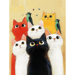 Gato de dibujos animados 30X40CM/11.8X15.7in Kit de punto de cruz Diy 11CT/14CT bordado Hobby colgante nueva llegada - Product Image 1