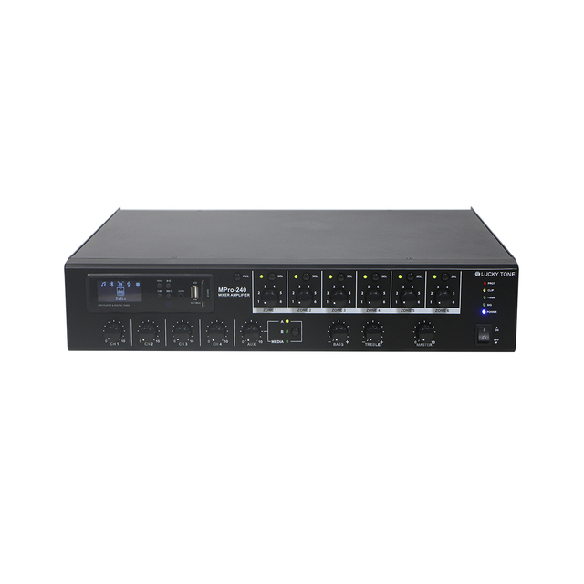 High-Capacity 240W Mixer Amplifier with 6-Zone Control & 70V/100V Output for Large Venue Sound Systems