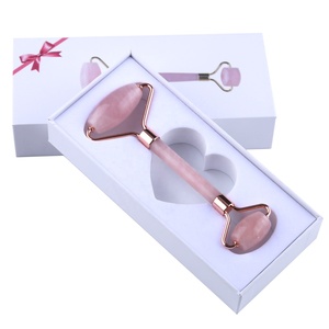 Boîte personnalisée de haute qualité natura quartz rose rose 100% rouleau de jade gua sha ensemble pour le visage - Product Image 5