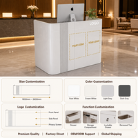 Comptoir de réception simple et durable en bois avec éclairage LED, idéal pour les bureaux et les concessionnaires automobiles 4S