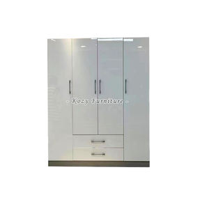 Moderne Simple Économie Assemblage Chambre Adulte Blanc Armoire De Rangement <span class=keywords><strong>Location</strong></span> Simple Grain plaque Vêtements Armoire - Product Image 3