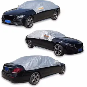 도매 자동차 하프 바디 커버 210D 300D 옥스포드 방수 UV 보호 하프 탑 자동차 커버 거울 포켓