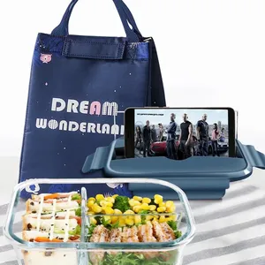 glass and plastic lunch box with bags biodegradable bamboo spoon fork insulated for kids sets metal tinffin electridh