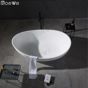 Bañera independiente de tamaño personalizado, bañera de piedra artificial, bañera de resina de piedra de superficie sólida, bañera independiente para 2 personas - Product Image 3