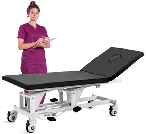 X14 Design moderne métal manuel patient hôpital Table <span class=keywords><strong>d</strong></span>'<span class=keywords><strong>examen</strong></span> 2 fonctions roulettes hydrauliques réglables clinique canapé <span class=keywords><strong>médical</strong></span> - Product Image 4