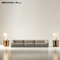Canapé d'angle en tissu moderne OEM, 3 places, tissu italien, minimaliste, luxe léger, pour meubles de villa haut de gamme