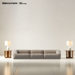 Sofá Seccional de Tela Moderno OEM de 3 Plazas, Estilo Italiano Minimalista, de Lujo Ligero, para Muebles de Villa de Alta Gama - Product Image 2