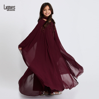 Robe maxi islamique pour enfants de Dubaï, vêtements de prière musulmans pour filles, ensemble abaya modeste en 2 pièces, jilbabs pour enfants