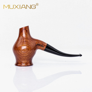 Muxiang Wooden Smoking Pipe Bent Type Solid Wood Tobacco Pipe Personal Gift - Product Image 2