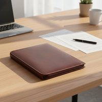 Porte-documents portable A4 en cuir PU personnalisé, organiseur de documents, porte-bloc-notes, mallette de conférence