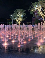 Fontaine de piste de danse à LED en acier inoxydable Installation facile Équipement de pont sec pour usage public extérieur Parc de lac de jardin populaire