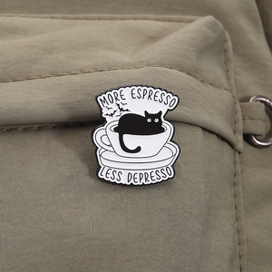 Những gì một phần của Meow bạn không hiểu men pin hơn Espresso ít hơn depresso dễ thương mèo Kim Loại trâm cài ve áo huy hiệu bán buôn - Product Image 3