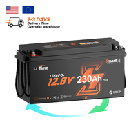 Batterie LiTime 12V 230Ah au lithium semi-solide pour VR avec Bluetooth, protection contre les basses températures, BMS 200A développé en interne, 4000 cycles, US EU AU