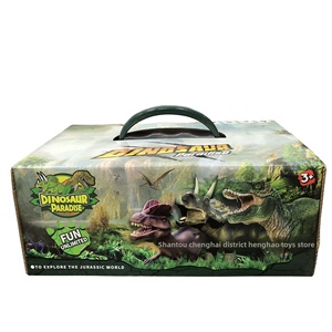 Nuovo Set Valigia con Modellini di Dinosauri in Plastica, Tappeto Giungla con <span class=keywords><strong>Animali</strong></span>, Giocattolo Educativo per Bambini 4-6 Anni, Unisex - Product Image 1