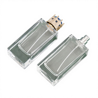 Flacon de parfum carré plat de luxe transparent vide de 50 ml avec bouchon à vis, givré et sérigraphié, pour diffuseur à bâtonnets, avec boîte d'emballage