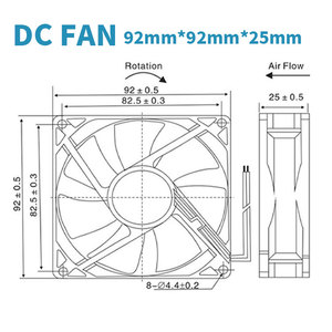 9225 9025 DA09225B24UA 0.50A DC 24V soğutma <span class=keywords><strong>fan</strong></span>ı fırçasız radyatör <span class=keywords><strong>fan</strong></span>ı motor eksenel soğutma invertör <span class=keywords><strong>fan</strong></span>ı - Product Image 6