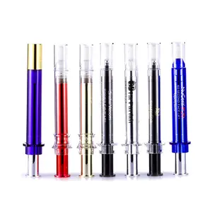 High Quality 10ml 15ml 20ml Syringe Shaped Cosmetic Packaging Acrylic Bottle Airless Syringe Cream For Eyes