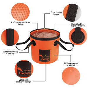 Đóng Mở Xô 5 Gallon <span class=keywords><strong>Container</strong></span> Xách Tay Rửa Lưu Vực Gấp Xô Nước Cho Ngoài Trời Du Khách Cắm Trại Câu Cá - Product Image 3