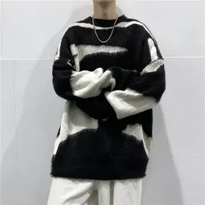 American Boys' Advanced Neck Design Plaid Sweater Lazy Wind Bottoming Knit Shirt New Fall/Winter Niche Feeling Made of Acrylic