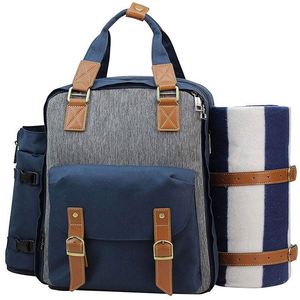 กระเป๋าปิกนิกสำหรับ 4 คน ยี่ห้อ BSCI รุ่น Basket Stylish All-in-One แบบพกพา พร้อมชุดช้อนส้อมสแตนเลสครบชุด - Product Image 6