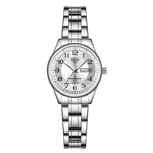 Reloj de Cuarzo de Lujo para Mujer, Reloj de Pulsera de Acero Inoxidable Dorado, Reloj de Dama con Calendario - Product Image 4