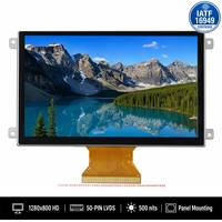 Modul LCD IPS LEEHON 10.1 Inci 1280x800 Layar HD 250 Nits Terlihat di Bawah Sinar Matahari 50 PIN LVDS Panel Pemasangan Industri HMI Kiosk