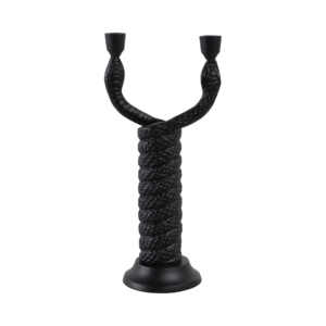 Porte-bougie conique en corde torsadée, chandelier moderne en aluminium pour centres de table, décoration intérieure, design serpent - Product Image 1