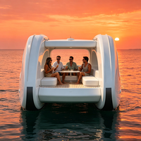 Yacht gonflable de luxe de 4,5 m, pont flottant commercial pour 8 à 10 personnes, bateau à moteur électrique pour complexe hôtelier