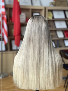 วิกผมแท้สีบลอนด์บริสุทธิ์แบบชาวยุโรปสำหรับผมจริงใสสำหรับ180% ยาวแบบ HD ไม่มีกาวสองชั้น - Product Image 4