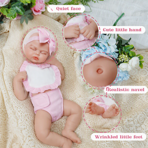 Poupées de bébé nouveau-né réalistes de 12 pouces, fille, en silicone, corps entier, non en vinyle, cadeau d'anniversaire ou de Noël pour les enfants de 3 ans et plus et les collectionneurs - Product Image 2