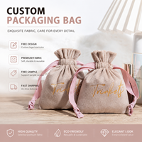 Sac à cordon gris avec logo personnalisé, pochette en daim doux, logo imprimé en sérigraphie ou en relief pour bijoux, colliers, cosmétiques, chaussures, emballage cadeau