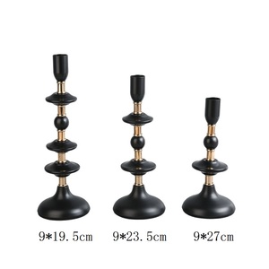 3Pcs American Vintage Black Gold Iron Eco-Friendly Handmade Metal Candlesticks Candle Holder for <strong>Dining</strong> Christmas Wedding Decor - Product Image 6