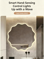 Miroir intelligent LED mural rond, étanche et à température réglable, sur mesure pour villas