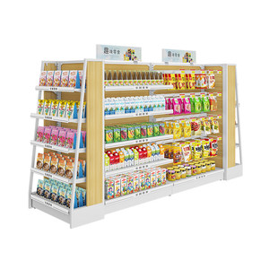 Giá để hàng siêu thị hai mặt, kệ gondola chịu lực cao với tấm lưng bằng gỗ cho cửa hàng bán lẻ, chất liệu kim loại - Product Image 2