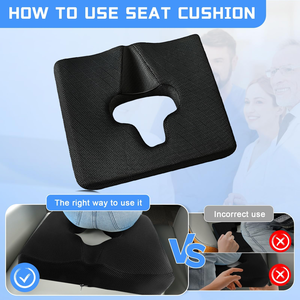 Coussin de siège en gel pour fauteuil roulant avec housse antidérapante, coussin anti-pression pour le coccyx pour fauteuil roulant - Product Image 4