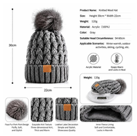 Bonnet côtelé épais en tricot torsadé pour femme, noir, blanc, marron, idéal pour l'extérieur, les voyages et l'escalade – Vente en gros usine