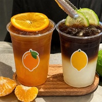 Gobelets jetables en PET pour boissons froides, 12/14/16 oz, pour café glacé et bubble tea, avec couvercles, personnalisables pour les importateurs de marques de boissons