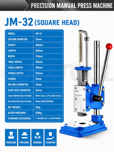 เครื่องกดแบบแมนนวล JM-32 รุ่น Precision พร้อมคันโยกสำหรับเจาะ ตอก ปั๊ม ขึ้นรูป ดัดโลหะ แบบหัวเหลี่ยมและหัวกลม - Product Image 2