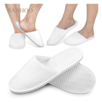 SANHOO Vente en gros Pantoufles moelleuses d'hôtel Commodités de salle de bain confortables Pantoufles unisexes d'hôtel