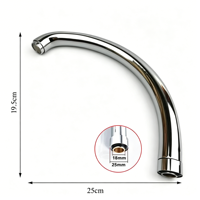 Tuyau coudé de sortie pour robinet de cuisine, filetage 23/25 mm avec écrou, tube d'extension coudé en S, pièces de réparation